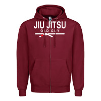 Burgundy Jiu Jitsu Old Guy Zipper Hoodie - tuanDangUi