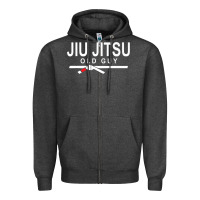 Charcoal Heather Jiu Jitsu Old Guy Zipper Hoodie - tuanDangUi