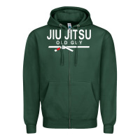Sports Green Jiu Jitsu Old Guy Zipper Hoodie - tuanDangUi