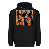 Black black cat with pumpkins tumbler Heavyweight Hoodie - LillyAllenDesigns