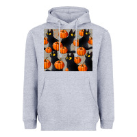Heather Grey black cat with pumpkins tumbler Heavyweight Hoodie - LillyAllenDesigns