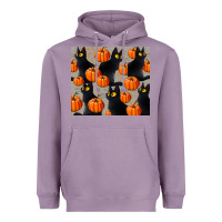 Lavender black cat with pumpkins tumbler Heavyweight Hoodie - LillyAllenDesigns