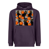 Plum black cat with pumpkins tumbler Heavyweight Hoodie - LillyAllenDesigns