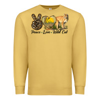 Antique Gold Peace Love Wild cat Premium Sweatshirt - LillyAllenDesigns