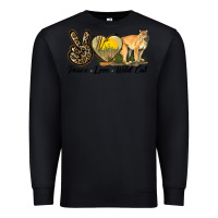 Black Peace Love Wild cat Premium Sweatshirt - LillyAllenDesigns