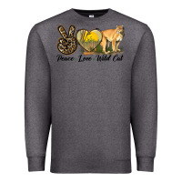 Charcoal Heather Peace Love Wild cat Premium Sweatshirt - LillyAllenDesigns