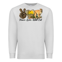 Dove Grey Peace Love Wild cat Premium Sweatshirt - LillyAllenDesigns