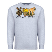 Heather Grey Peace Love Wild cat Premium Sweatshirt - LillyAllenDesigns