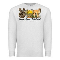 Oatmeal Heather Peace Love Wild cat Premium Sweatshirt - LillyAllenDesigns