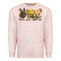 Pale Pink Peace Love Wild cat Premium Sweatshirt - LillyAllenDesigns