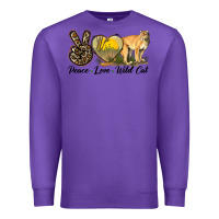 Purple Peace Love Wild cat Premium Sweatshirt - LillyAllenDesigns