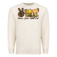 Sandshell Peace Love Wild cat Premium Sweatshirt - LillyAllenDesigns