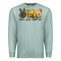 Seafoam Peace Love Wild cat Premium Sweatshirt - LillyAllenDesigns