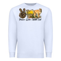 White Peace Love Wild cat Premium Sweatshirt - LillyAllenDesigns