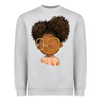 Heather Grey black girl Heavyweight Sweatshirt - FaDigitalArtStudio
