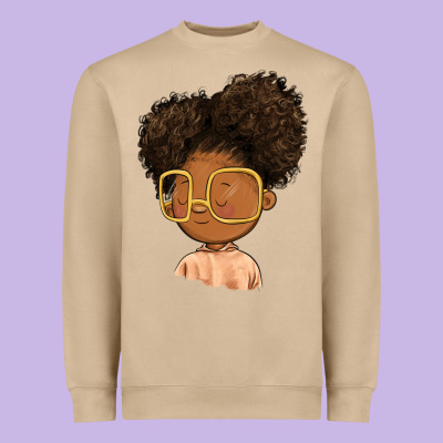 Black Girl Heavyweight Sweatshirt Designed By Fadigitalartstudio