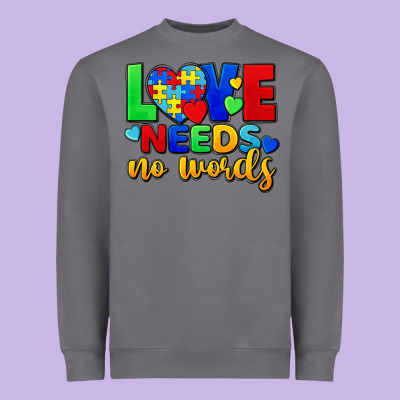Love Needs No Words Heavyweight Sweatshirt Designed By Fadigitalartstudio
