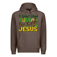 Coffee i don't need luck i've got jesus Premium Hoodie - FaDigitalArtStudio