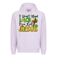 Lilac i don't need luck i've got jesus Premium Hoodie - FaDigitalArtStudio