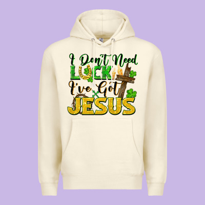 I Don't Need Luck I've Got Jesus Premium Hoodie Designed By Fadigitalartstudio