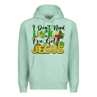 Seafoam i don't need luck i've got jesus Premium Hoodie - FaDigitalArtStudio