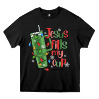 Black jesus fills my cup psalm 25 5 Heavy Core Tee - MaliasSmallBusiness