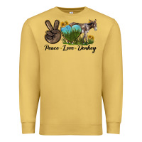 Antique Gold Peace Love Donkey Premium Sweatshirt - LillyAllenDesigns