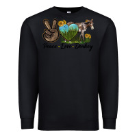 Black Peace Love Donkey Premium Sweatshirt - LillyAllenDesigns