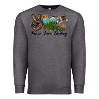Charcoal Heather Peace Love Donkey Premium Sweatshirt - LillyAllenDesigns