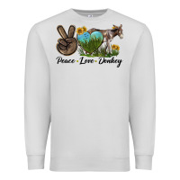 Dove Grey Peace Love Donkey Premium Sweatshirt - LillyAllenDesigns