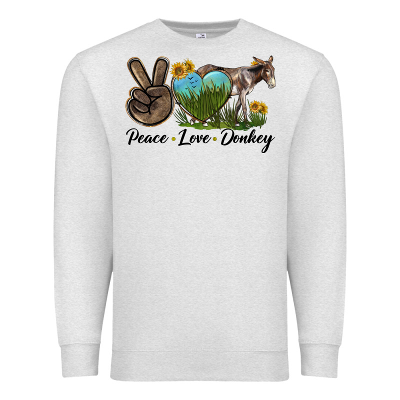 Peace Love Donkey Premium Sweatshirt by LillyAllenDesigns | Teevron