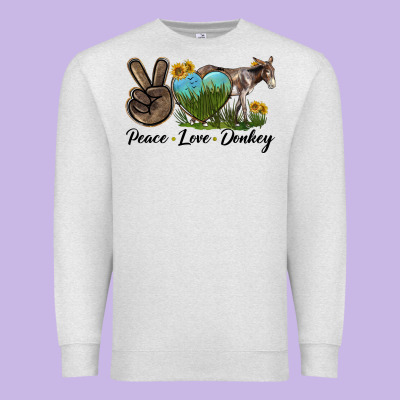 Peace Love Donkey Premium Sweatshirt Designed By Lillyallendesigns