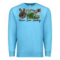 Ocean Blue Peace Love Donkey Premium Sweatshirt - LillyAllenDesigns