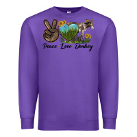 Purple Peace Love Donkey Premium Sweatshirt - LillyAllenDesigns