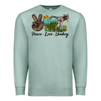 Seafoam Peace Love Donkey Premium Sweatshirt - LillyAllenDesigns
