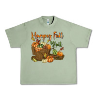 Oil Green Happy Fall Y'all Urban Heavy Tee - texasbilliewilder