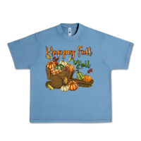 Pebble Blue Happy Fall Y'all Urban Heavy Tee - texasbilliewilder