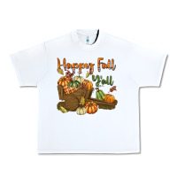 White Happy Fall Y'all Urban Heavy Tee - texasbilliewilder