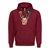 Burgundy farm life alphabet lowercase letters v Zipper Hoodie - BundleAndBundleShop