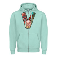 Seafoam farm life alphabet lowercase letters v Zipper Hoodie - BundleAndBundleShop