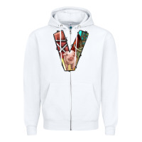White farm life alphabet lowercase letters v Zipper Hoodie - BundleAndBundleShop