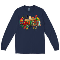 Navy cinco de mayo barber Long Sleeve Tee - CowGirlArtShop
