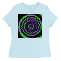 Baby Blue halloween tie dye pattern black Ladies Tee - RanaPortraitStore