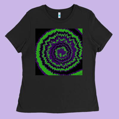 Halloween Tie Dye Pattern Black Ladies Tee Designed By Ranaportraitstore
