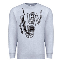 Heather Grey b&w claptrap   borderlands Premium Sweatshirt - tuanDangUi