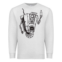 Oatmeal Heather b&w claptrap   borderlands Premium Sweatshirt - tuanDangUi