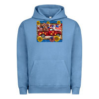 Pigment Pebble Blue 4th of july truck cow mousepad Urban Hoodie - BarkalooDesign