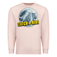 Pale Pink catch a ride to the moon and back Premium Sweatshirt - tuanDangUi