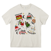 Cream Merry Christmas Heavy Core Tee - MaliasSmallBusiness