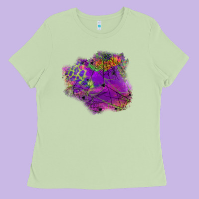 Halloween Spider Web For Patches Ladies Tee Designed By Bundleandbundleshop